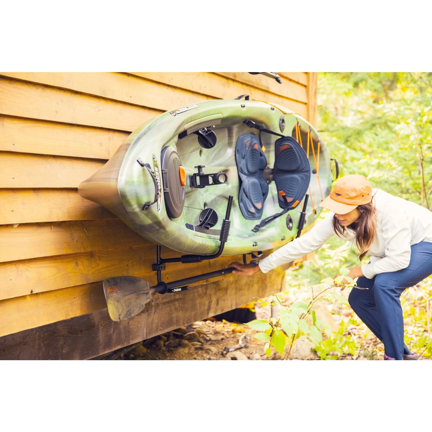 Heavy-Duty Kayak Wall Rack with Swivel Design & Paddle Storage 4 Heavy-Duty Kayak Wall Rack with Swivel Design & Paddle Storage - Image 4