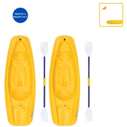 Pelican Sport Solo Kids Kayak Combo - Set of 2 Sit-On-Top Kayaks with Paddles